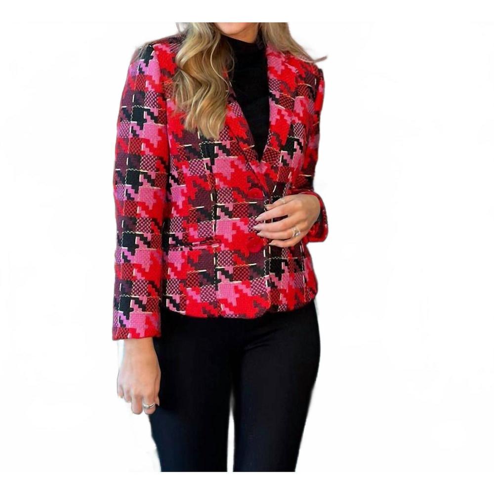 NEW ALISON SHERI preppy pink/ red blazer in pink, red